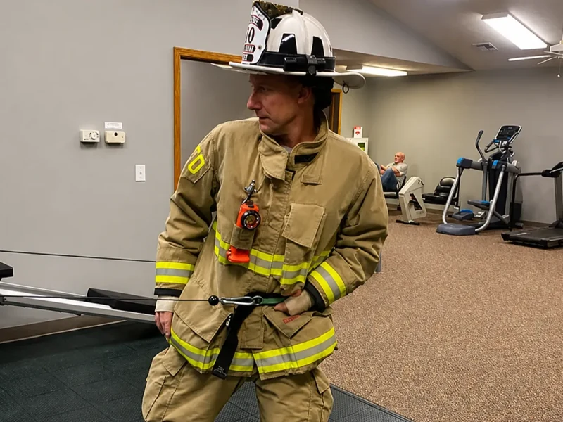 Physical therapist assessing a patient with a work related injury