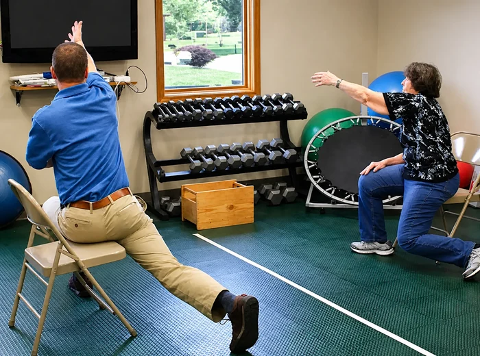 Patient performing large amplitude LSVT BIG movements